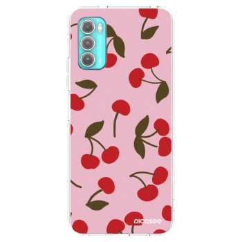 Picasee silikonowe przeźroczyste etui na Motorola Moto G60 - Cherry