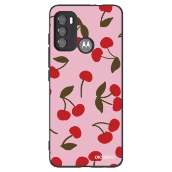 Picasee silikonowe czarne etui na Motorola Moto G60 - Cherry