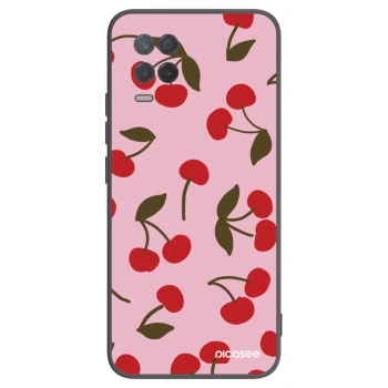 Picasee silikonowe czarne etui na Realme 8 5G - Cherry