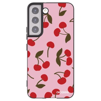 Picasee silikonowe czarne etui na Samsung Galaxy S22 5G - Cherry