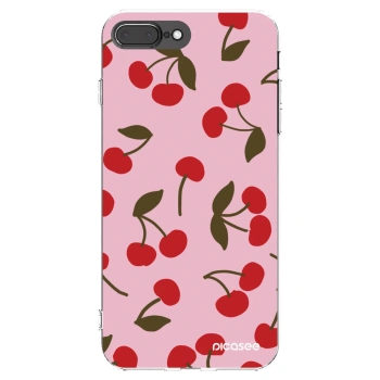 Picasee silikonowe przeźroczyste etui na Apple iPhone 7 Plus - Cherry