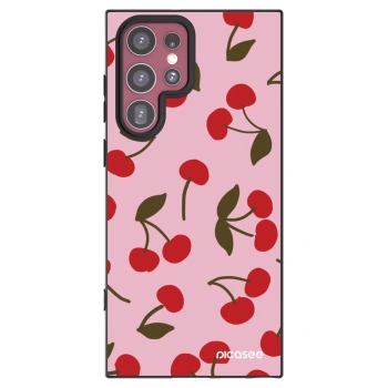 Picasee silikonowe czarne etui na Samsung Galaxy S22 Ultra 5G - Cherry