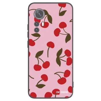 Picasee silikonowe czarne etui na Xiaomi 12 - Cherry