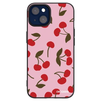 Picasee silikonowe czarne etui na Apple iPhone 14 - Cherry