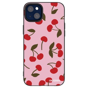 Picasee silikonowe czarne etui na Apple iPhone 14 Plus - Cherry