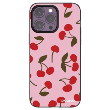Picasee silikonowe czarne etui na Apple iPhone 14 Pro Max - Cherry