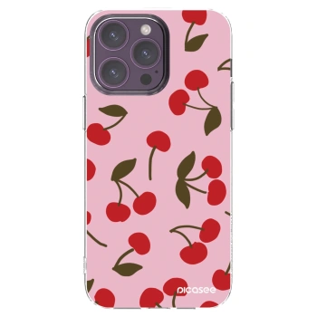Picasee silikonowe przeźroczyste etui na Apple iPhone 14 Pro Max - Cherry