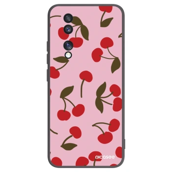 Picasee silikonowe czarne etui na Honor 70 - Cherry