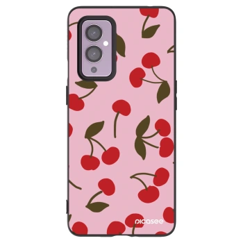 Picasee silikonowe czarne etui na OnePlus 9 - Cherry