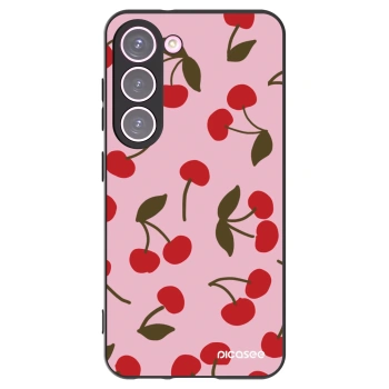 Picasee silikonowe czarne etui na Samsung Galaxy S23 5G - Cherry