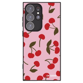 Picasee silikonowe czarne etui na Samsung Galaxy S23 Ultra 5G - Cherry