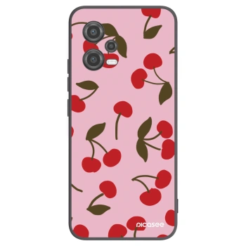 Picasee silikonowe czarne etui na Xiaomi Poco X5 - Cherry