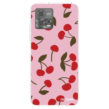 Picasee silikonowe przeźroczyste etui na Motorola Moto G72 - Cherry