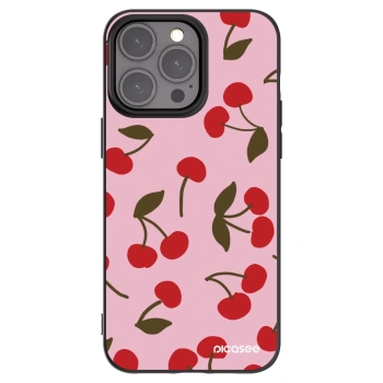 Picasee silikonowe czarne etui na Apple iPhone 15 Pro Max - Cherry