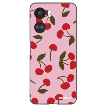 Picasee silikonowe czarne etui na Honor 90 Lite 5G - Cherry