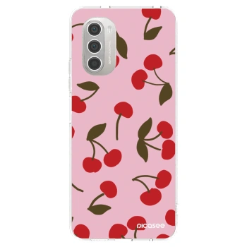 Picasee silikonowe przeźroczyste etui na Motorola Moto G51 - Cherry