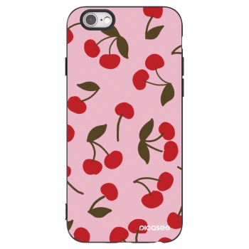 Picasee silikonowe czarne etui na Apple iPhone 6/6S - Cherry