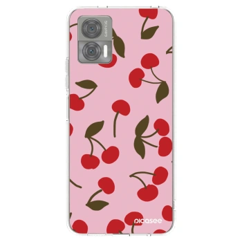 Picasee silikonowe przeźroczyste etui na Motorola Edge 30 Neo - Cherry