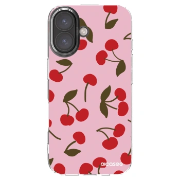 Picasee silikonowe przeźroczyste etui na Apple iPhone 16 - Cherry