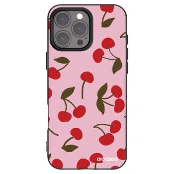 Picasee silikonowe czarne etui na Apple iPhone 16 Pro Max - Cherry