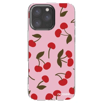 Picasee silikonowe przeźroczyste etui na Apple iPhone 16 Pro Max - Cherry