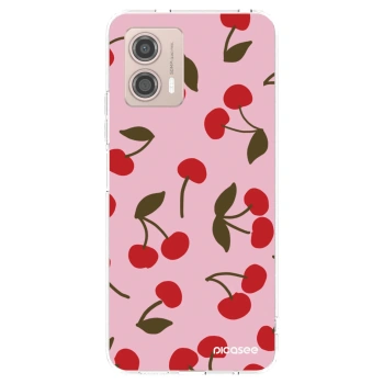 Picasee silikonowe przeźroczyste etui na Motorola Moto G53 5G - Cherry