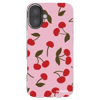 Picasee silikonowe przeźroczyste etui na Apple iPhone 16 Plus - Cherry
