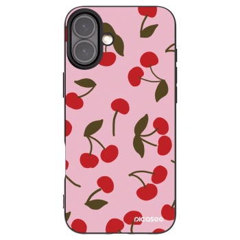 Picasee silikonowe czarne etui na Apple iPhone 16 Plus - Cherry