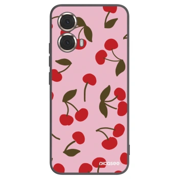 Picasee silikonowe czarne etui na Motorola Moto G85 - Cherry