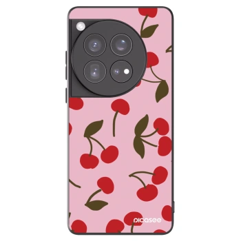Picasee silikonowe czarne etui na OnePlus 12 5G - Cherry
