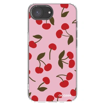 Picasee silikonowe przeźroczyste etui na Apple iPhone 16e - Cherry