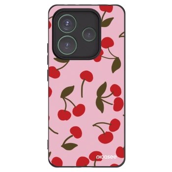 Picasee silikonowe czarne etui na Xiaomi Redmi Note 14 5G - Cherry