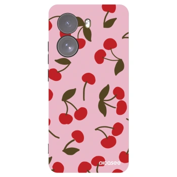 Picasee silikonowe czarne etui na Xiaomi Poco X7 - Cherry