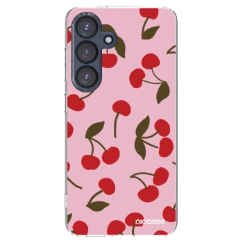 Picasee silikonowe przeźroczyste etui na Samsung Galaxy S25 5G - Cherry
