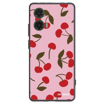 Picasee silikonowe czarne etui na Motorola Moto G35 5G - Cherry