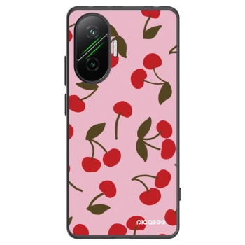 Picasee silikonowe czarne etui na Xiaomi Poco F7 5G - Cherry