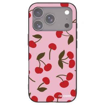 Picasee silikonowe czarne etui na Apple iPhone 17 Pro - Cherry