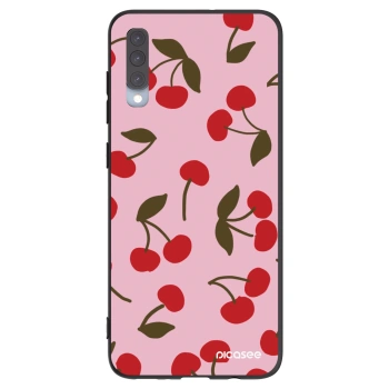 Picasee silikonowe czarne etui na Samsung Galaxy A70 A705F - Cherry