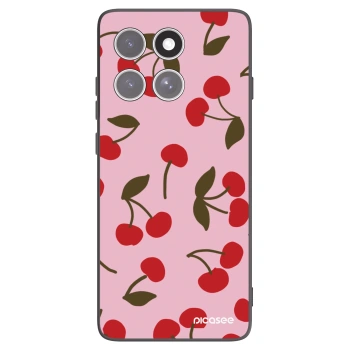 Picasee silikonowe czarne etui na Motorola Edge 60 Pro - Cherry