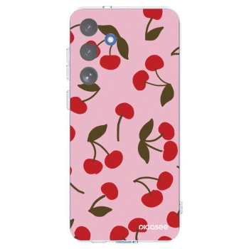 Picasee silikonowe przeźroczyste etui na Samsung Galaxy S25 FE 5G - Cherry