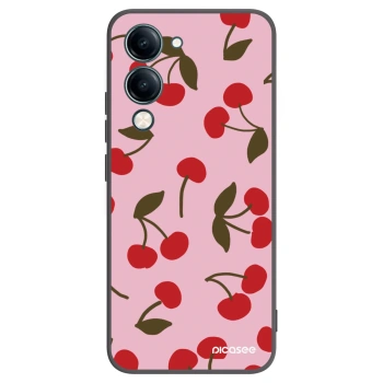 Picasee silikonowe czarne etui na Vivo Y29s 5G - Cherry