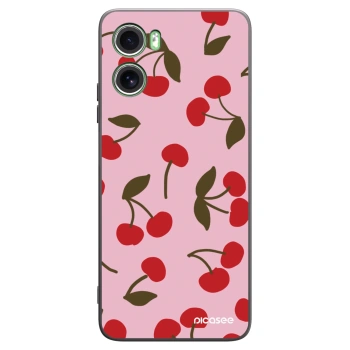 Picasee silikonowe czarne etui na Motorola Moto G06 - Cherry