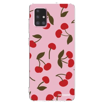 Picasee silikonowe przeźroczyste etui na Samsung Galaxy A71 A715F - Cherry