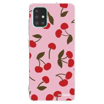 Picasee silikonowe przeźroczyste etui na Samsung Galaxy A51 A515F - Cherry