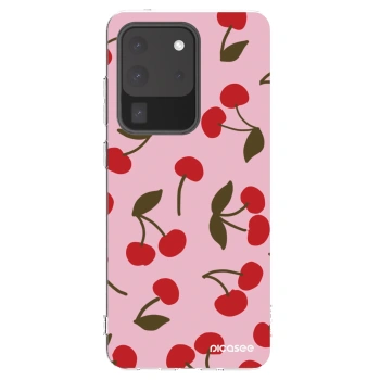 Picasee silikonowe przeźroczyste etui na Samsung Galaxy S20 Ultra 5G G988F - Cherry
