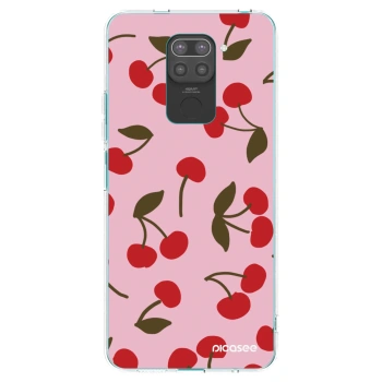 Picasee silikonowe czarne etui na Xiaomi Redmi Note 9 - Cherry