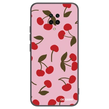 Picasee silikonowe czarne etui na Xiaomi Redmi Note 9S - Cherry