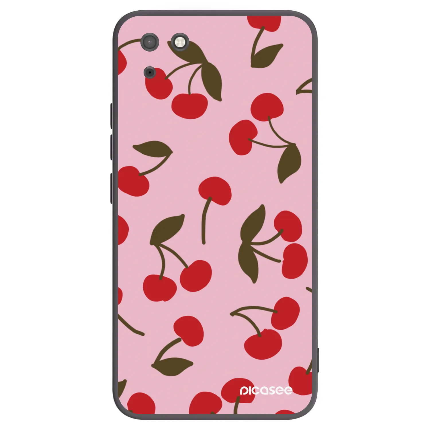 Picasee silikonowe czarne etui na Huawei Y5P - Cherry