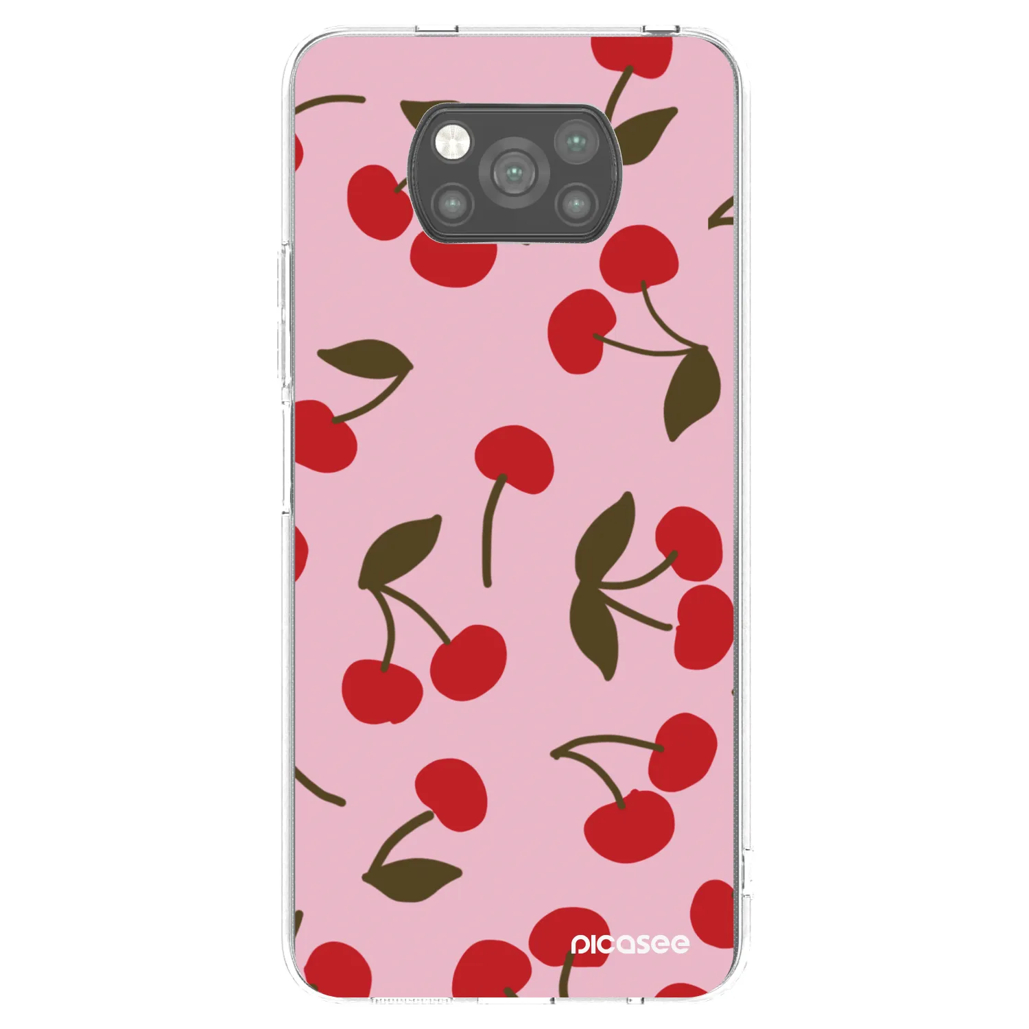 Picasee silikonowe czarne etui na Xiaomi Poco X3 - Cherry