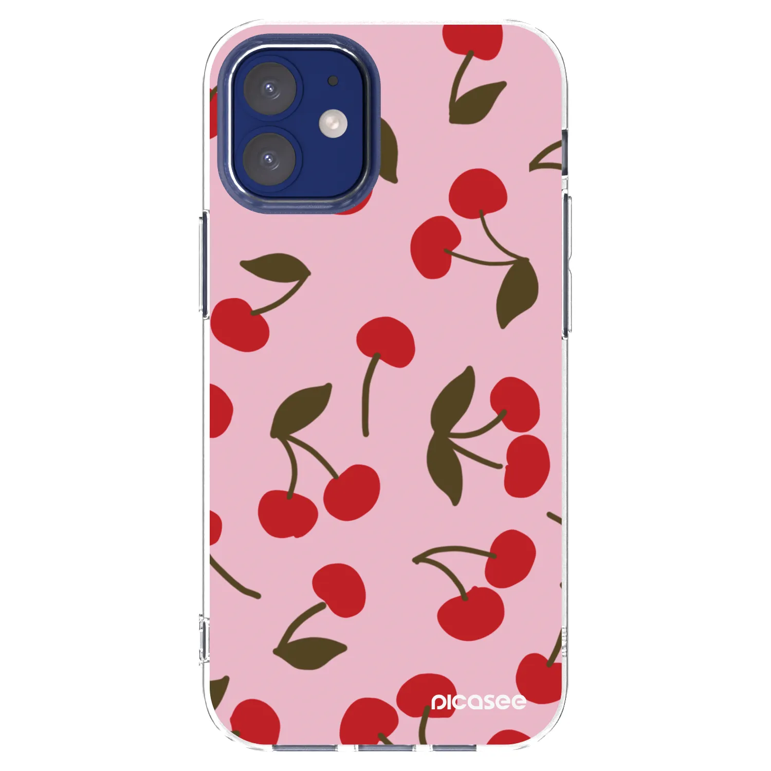 Picasee silikonowe przeźroczyste etui na Apple iPhone 12 mini - Cherry